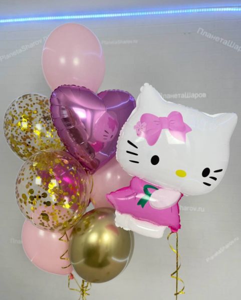 Фонтан с кошечкой и цифрой