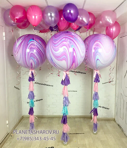 Фиолетовые шары с агатами