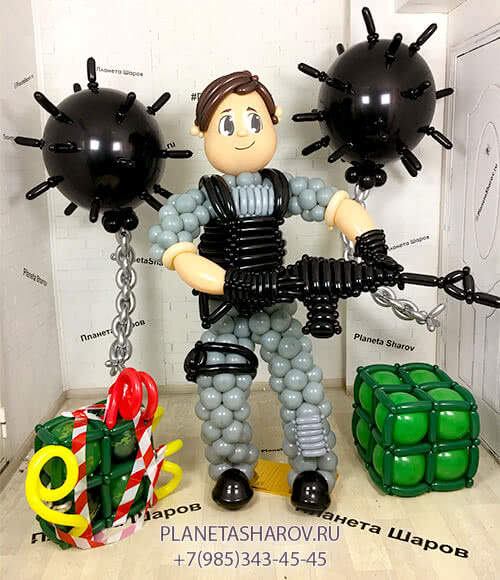 Военный набор с ружьем из шаров