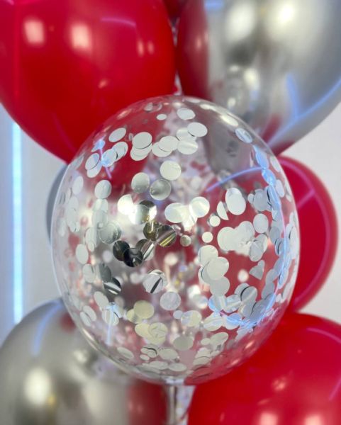 Серебристые шары с цифрой