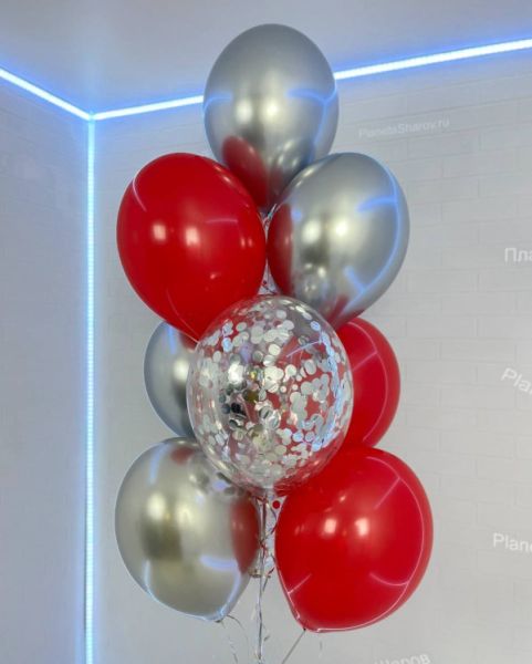 Серебристые шары с цифрой