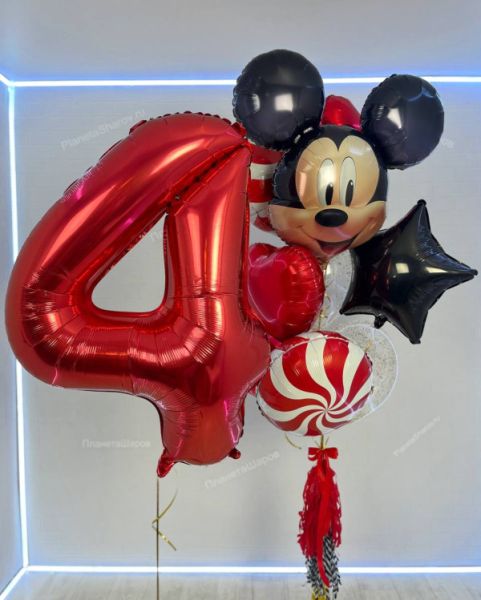 Композиция из шаров с Микки Маусом
