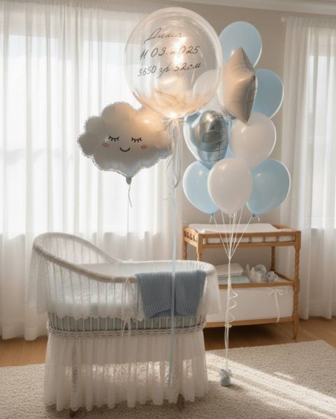 Фонтан шаров с облаком