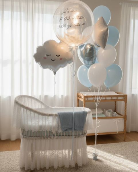 Фонтан шаров с облаком