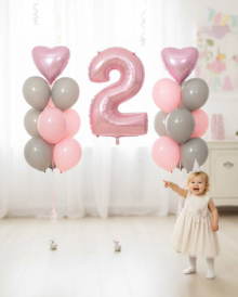 Розово-серый набор шаров