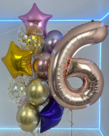 Фонтан с цифрой розовое золото