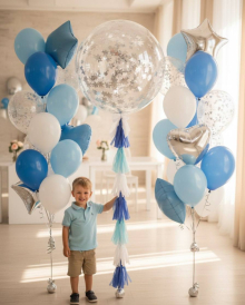 Фонтан с большим шаром с конфетти