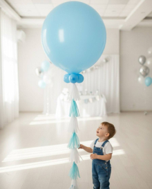 Шар с тассел гирляндой голубой