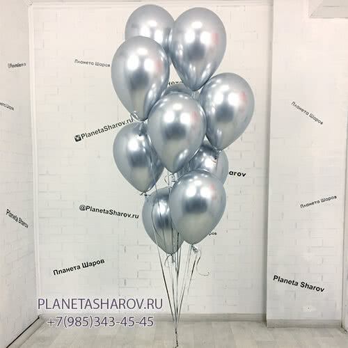 Фонтан из серебристых шаров Хром