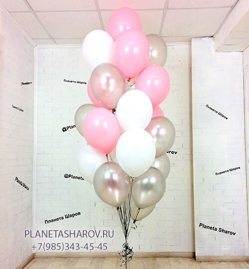 Фонтан розовых шаров