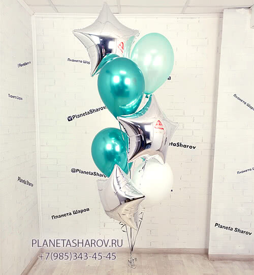 Фонтан серебряно-бирюзовые