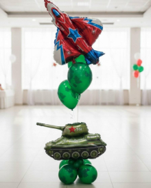 Фонтан с танком и самолетом