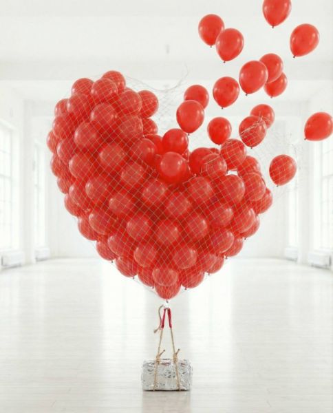 Запуск шаров из сетки в виде сердца