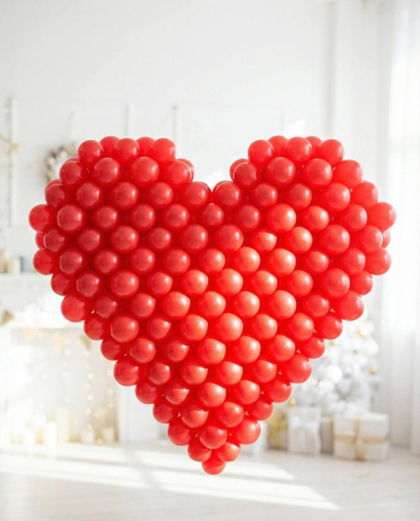 Плоское сердце из шариков