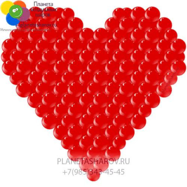 Плоское сердце из шариков