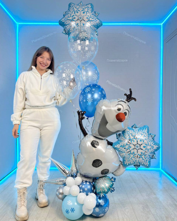 Олаф со снежинками