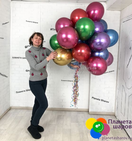 Связка 25 хромированных шаров 