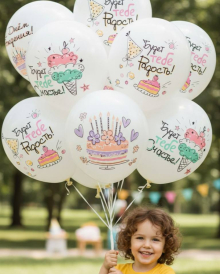 Шар с рисунком с ДР мороженое