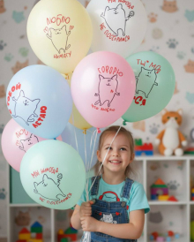 Фонтан из шаров с котиками 