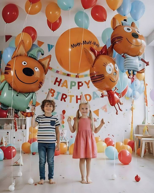 Шар с рисунком мяу-мяу