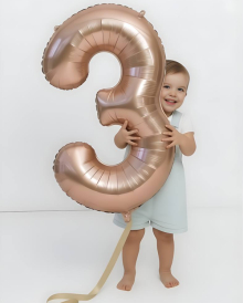 Цифра 3 розовое золото 