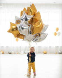 Связка 15 фольгированных звезд 