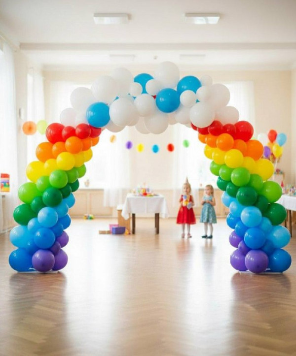 Радужная арка из шаров