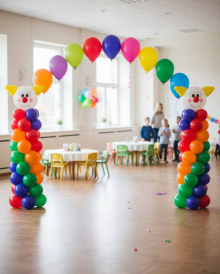 Гелевая арка из шаров с клоунами