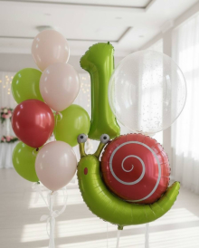 Цифра 1 из шаров с улиткой