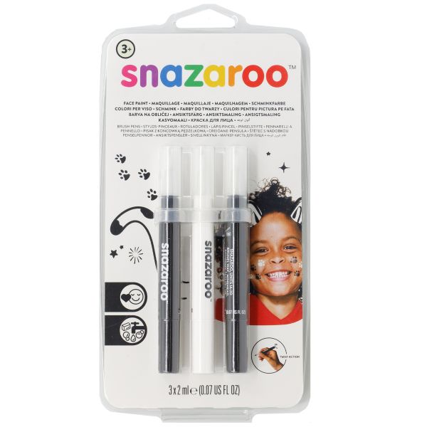 Аквагрим ручка Black&White 3цвх2мл/Sn