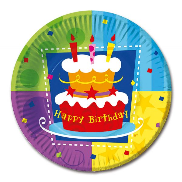 Тарелка бум Торт Birthday 17см 6шт/G
