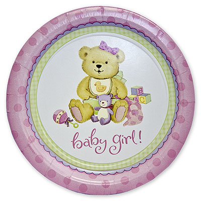 Тарелка Медвежонок Девочка 23см 8шт/A