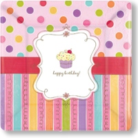 Тарелка Сладкий Праздник 25см квад 8шт/A