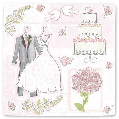 Тарелка Свадьба Romantic 25см квад 8шт/А