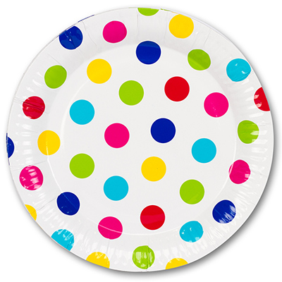 Тарелка бум Горошек мульти 17см 6шт/G