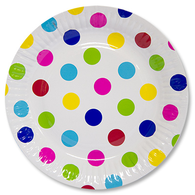 Тарелка бум Горошек мульти 23см 6шт/G