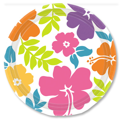 Тарелка Гибискусы 23см 8шт/А