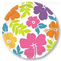 Тарелка Гибискусы 23см 8шт/А