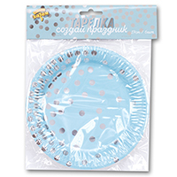 Тарелка бум Горошек серебрян 17см 6шт/G