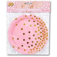 Тарелка бум Горошек золотой 17см 6шт/G