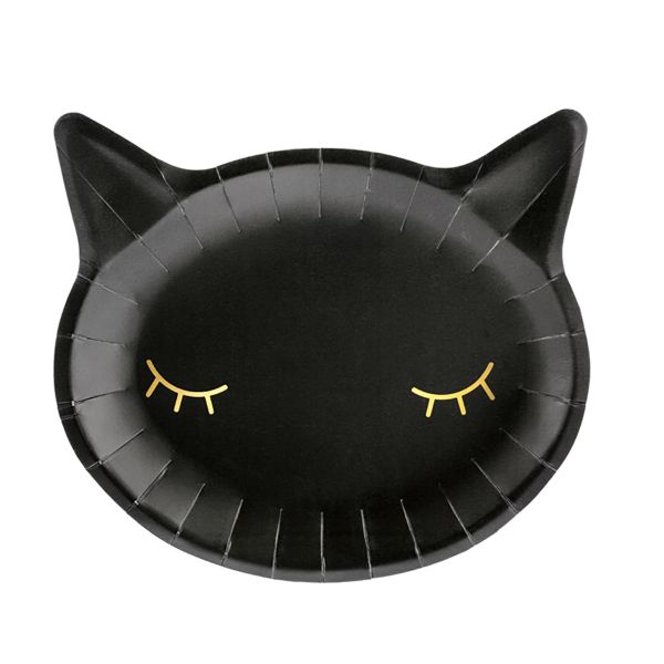 Тарелка бум Кошка черн 22см 6шт/PD