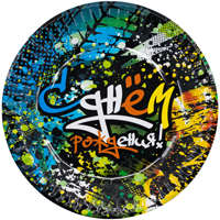 Тарелка бум С ДР Граффити 17см 6шт/G