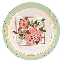 Тарелка Пионы 17см 6шт/G