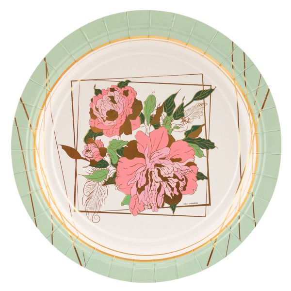 Тарелка Пионы 17см 6шт/G