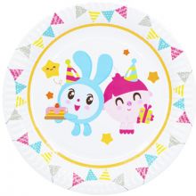 Тарелка бум Малышарики Флажки 23см 6шт/G