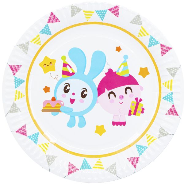 Тарелка бум Малышарики Флажки 23см 6шт/G