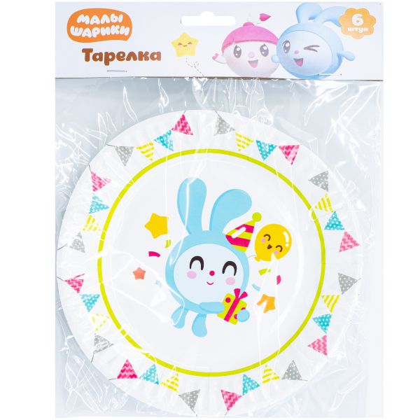 Тарелка бум Малышарики Флажки 17см 6шт/G