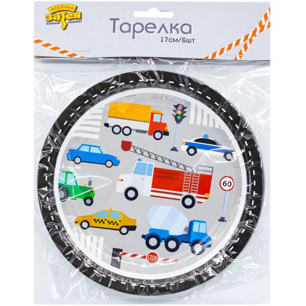 Тарелка Машинки 17см 6шт/G