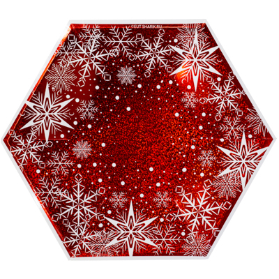 Тарелка фигур Снежные Искры 25см 6шт/G