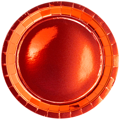 Тарелка фольг красная 23см 6шт/G